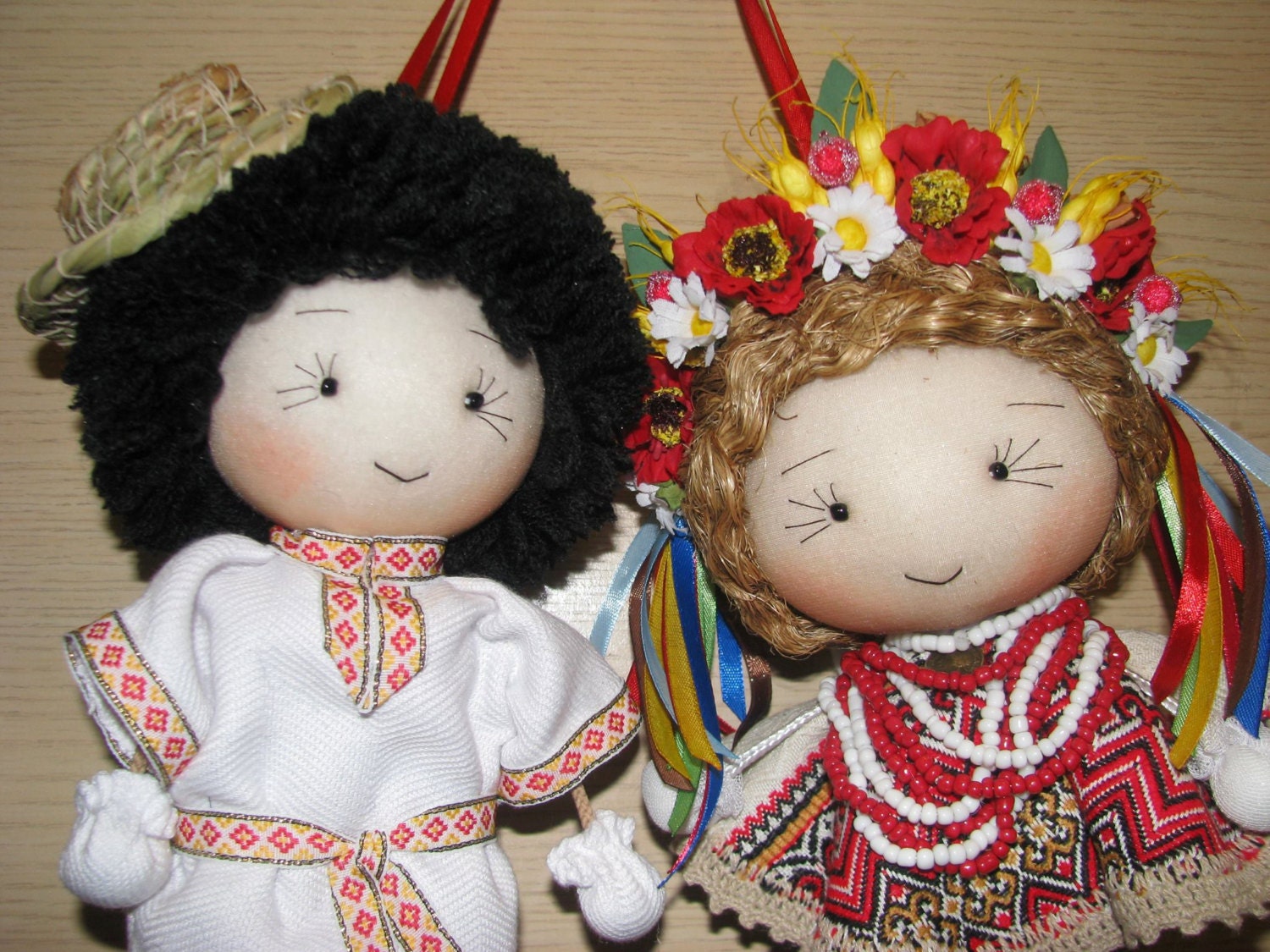 A couple of Ukrainian styled dolls AngelDolls Eco toys