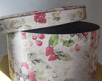 Vintage fabric floral hatbox