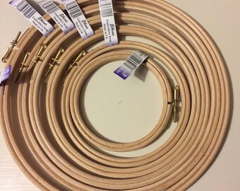 Elbesee Wooden Embroidery Ring Hoop 4" to 12" Cross Stitch - Made in the UK