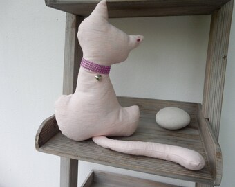 Décoration d'intérieur chat rose en coton