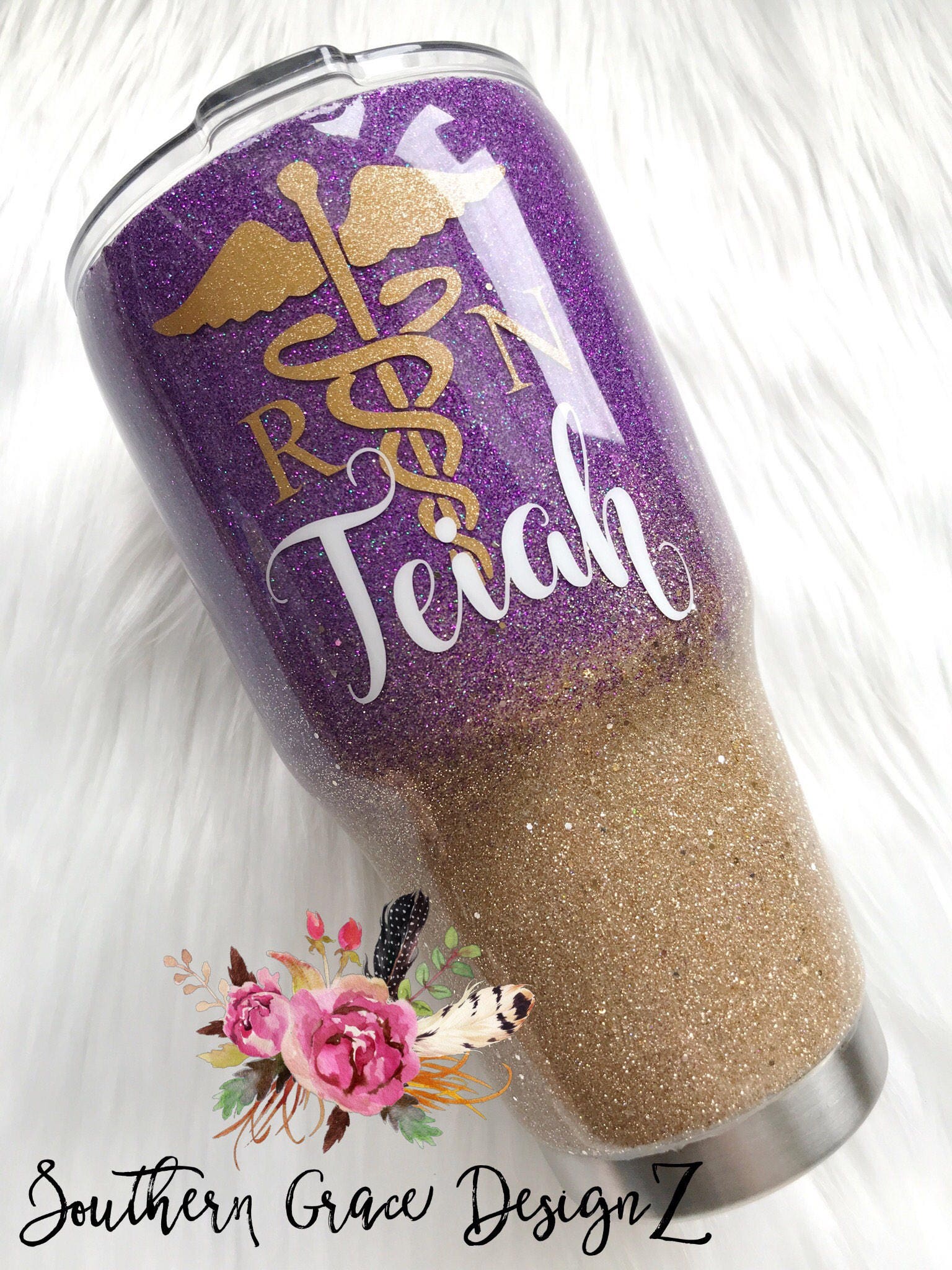 Nurse yeti tumbler/glitter yeti/RN yeti/Registered nurse