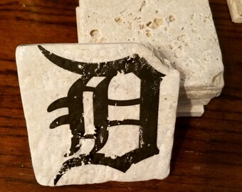 Detroit Coasters, Detroit Decor, Old English D, Detroit Tigers, Coasters, Tile Coasters, Detroit Michigan, Detroit Love, Home Decor