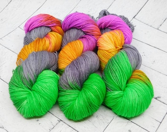 Carnivale- Hand-dyed Superwash Sock Yarn.