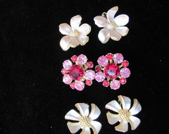 Vintage Coro Earrings, 3 Pair