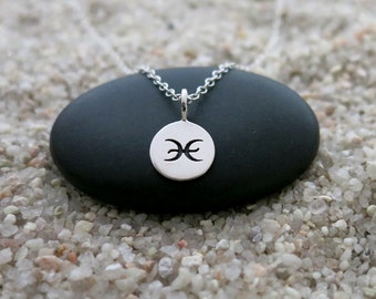 Pisces Necklace, Sterling Silver Pisces Charm, Zodiac Jewelry