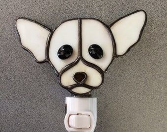Chihuahua Stained Glass Dog Night Light
