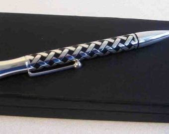 Elegant ballpoint pen silver celtic. in gift box