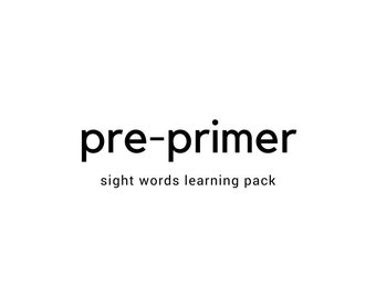 Let's Play School Dolch Pre-Primer Sight Words Activity Pack | Preschool Learning | Homeschool Curriculum | Preschool Curriculum