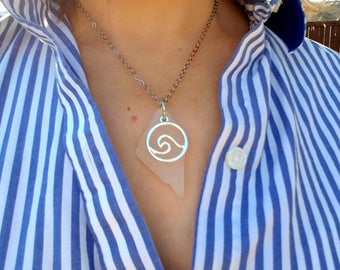 Genuine Puerto Rico Surfer Sea Glass Necklace
