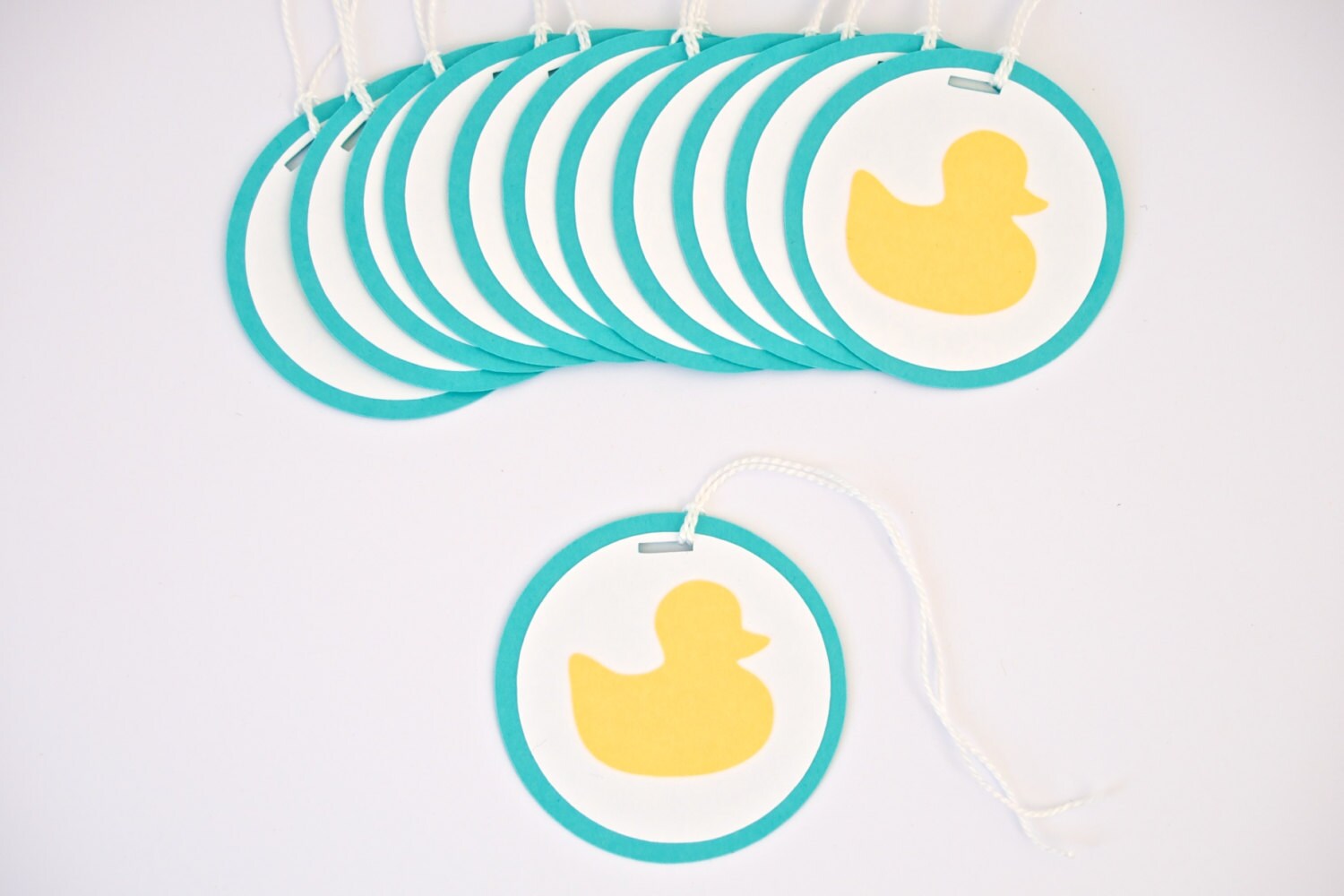 Baby Shower Decoration Rubber Duck Tags Set of 12