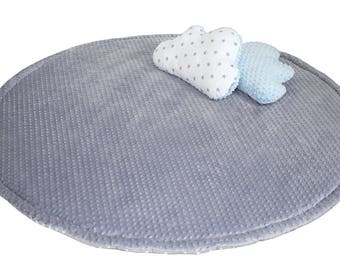 Medium sized Double-sided Round Mat, Padded Mat teepee play mat Teepee floor Mat Round Rug Baby Blanket, 110cm in diameter