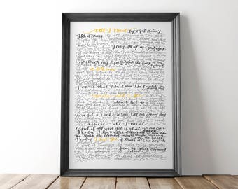 Song lyric art | Etsy