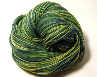 Handdyed Merino Wool Lace Yarn - Forest Greens - green, leaf, spruce, evergreen
