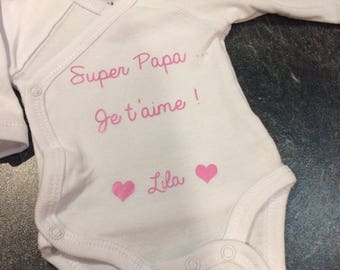 Personalized name 100% cotton white Bodysuit