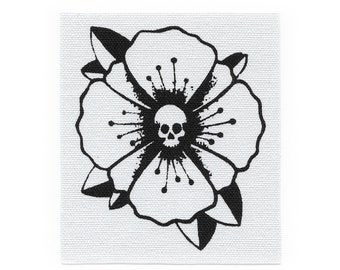 Poppy Skull // Screen Printed Patch