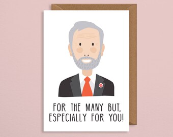 Jeremy corbyn valentines card.valentines card.for the many but especially for you.joke valentines card.politics.boyfriend.girlfriend.funny