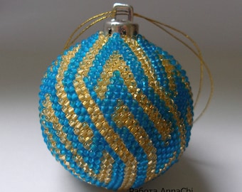 Beaded Christmas Ball "Weave"