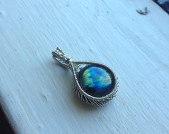 Silver Labradorite Necklace - Flashy Labradorite Necklace - Ecofriendly Sterling Silver Necklace - Rainbow Labradorite Necklace
