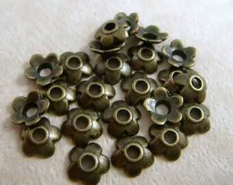 Bead Cap - Tibetan Style Brass Flower Bead Cap (PCP071) - 6.5mm - Qty 100 pcs.