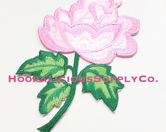 1pc Iron On Pink Floral Patch. Nice Detail & Beautiful Colors. Perfect for Denim or Tshirts. Fast Shipping From USA. Perfect for DIY.