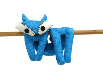 Flat Fox Neck Rice Heat Pad - Hot Cold Rice Bag - Microwave Neck Wrap - Rice Heating Pad - Hot Cold Therapy Pack - Deep Sky Blue & White Fox