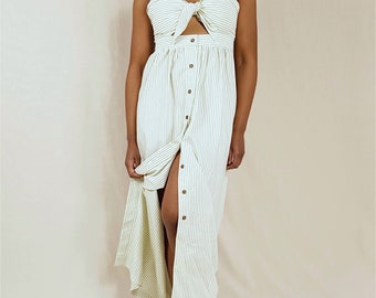 Button Down Summer Cut-Out Maxi Dress PDF Sewing Pattern