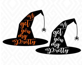 Halloween/Witch Hat SVG, DXF, EPS, Ai, Png, Jpeg and Pdf Cutting Files for Electronic Cutting Machines