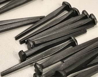 Qty (20) 2.5" Steel Cut Wrought Head Nails 2.5 Inch, 8D nails, Interior Steel Nails, Vintage Antique Hand-Forged Nail style, Free Shipping