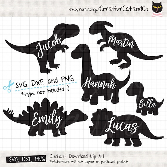 Dinosaur Silhouette SVG Files for Cricut or Silhouette Cute