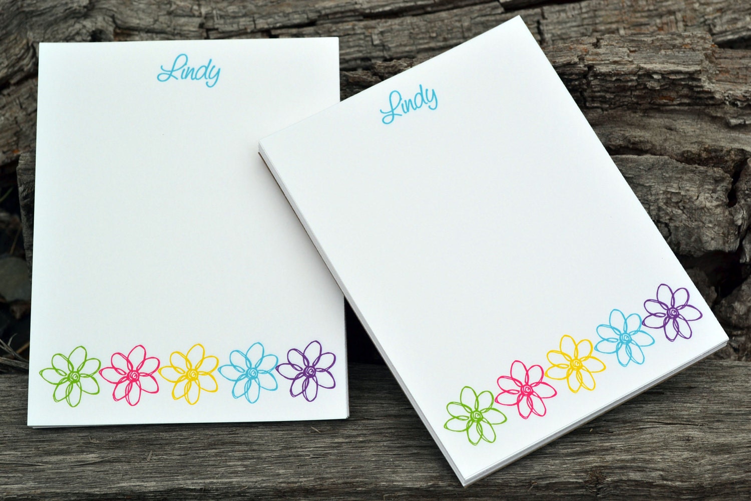 Personalized Notepads / Flower Design Notepads / Personalized