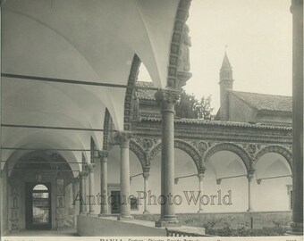 Pavia Italy courtyard view antique photo