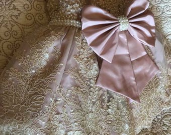 Birthday Princess | Lace Dress | Birthday Dress | Flowergirl Dress | Pink and Gold Dress | puffy Dress