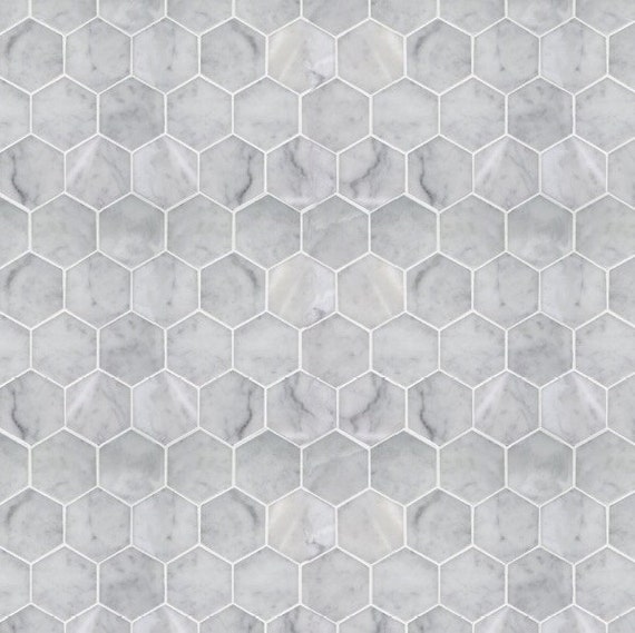 Printable PDF modern dollhouse wallpaper Hexagon marble