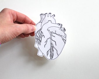 Anatomical heart, heart sticker, anatomical heart sticker, medical illustration, anatomy, laptop stickers, computer sticker, science, vinyl