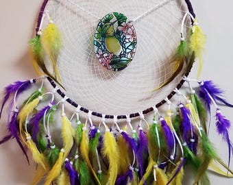 Hummingbird Stained Glass Suncatcher Dreamcatcher
