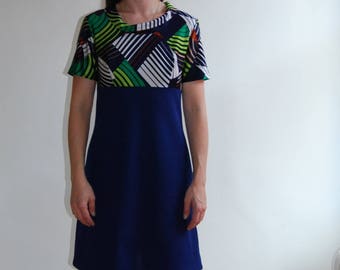 vintage 60's mod navy mini dress