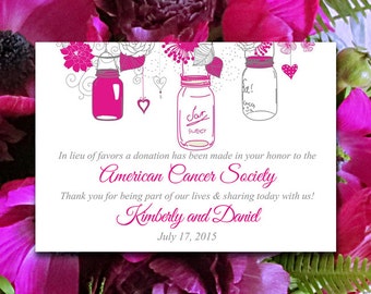 Wedding Stationery Templates — Marrygrams Wedding favor donation card template