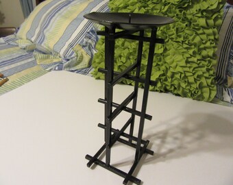 Candle Holder Lattice Pillar Vintage Painted Black Wrought Iron Unique Candle Holder Home Decor Gothic Style Unique Design Great Gift Idea