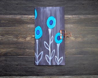 Blue Flower Travelers Notebook Insert - Midori Insert - TN Insert - Scrapbooking Insert - Planning Insert - Art Insert - Various Sizes