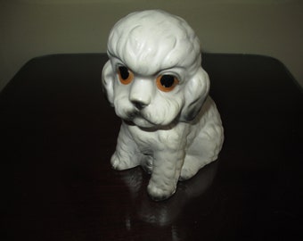 Nice Big Eyed Poodle Figurine ~ Great Vintage 50s Art Deco Look!