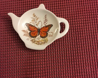 Ceramic Teabag Holder Butterfly 4.5 “
