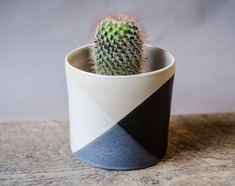 Black White Planter, Succulent Planter, Ceramic Planter, Indoor Planter, Pottery Planter, Garden Gift, Cactus Planter,Modern Planter