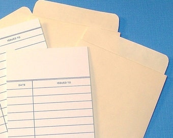 125 SETS authentic library cards and pockets / large set