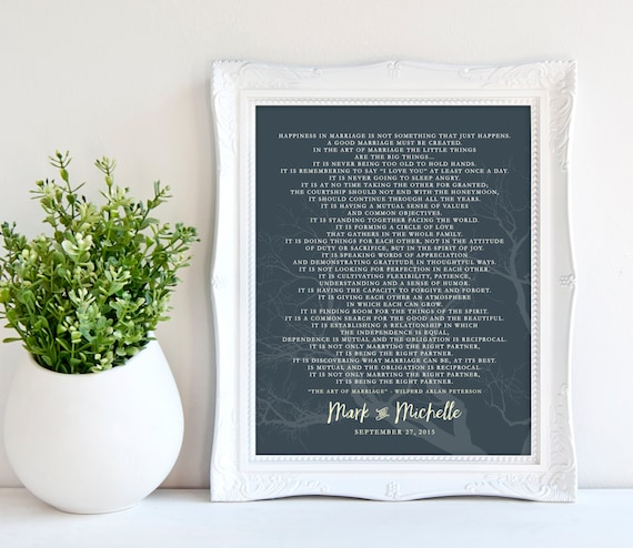 The ART of MARRIAGE Poem Print Personalized Wedding Blessing