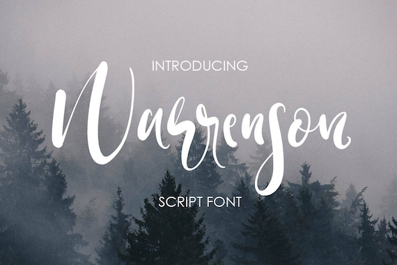 Calligraphy Font, Modern Calligraphy, Digital Fonts, Wedding Font, Invitation Font, Script Font, Digital Download, Warrenson