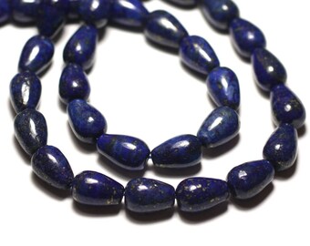 Wire 31pc - stone beads - Lapis Lazuli drops 12x8mm approx 39cm