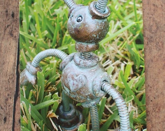 Robot in the Grass Pantia Garden Art Print Postcard