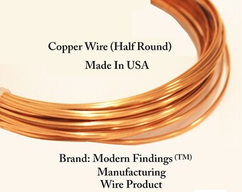 Half Round Copper Wire (Half Hard ) Choose 12,14,16,&18 Ga, Jewelry , craft , Hobby , Wire