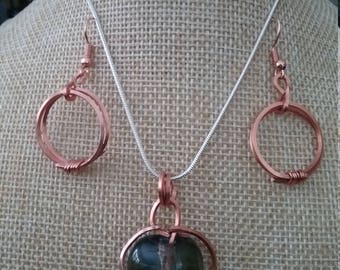 Fused Glass Necklace and Earring Set