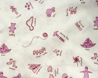 Sarah Jane Children at Play toyroom pink Michael Miller fabric FQ